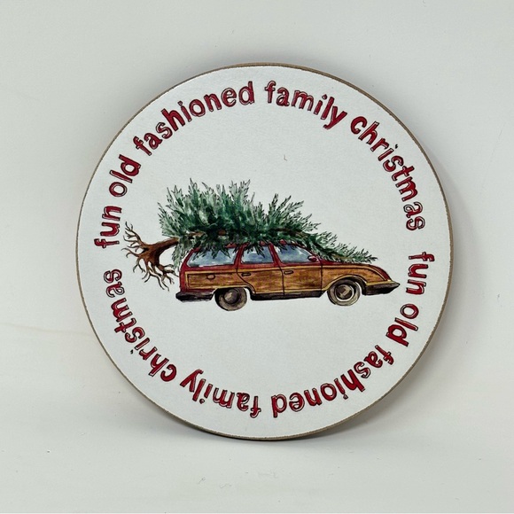 Pottery Barn National Lampoon’s Christmas Vacation Cork Coasters NEW IN BOX - Picture 10 of 11